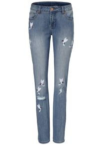 Heine, Damen Boyfriend-Jeans mit Stickerei, Blue Denim