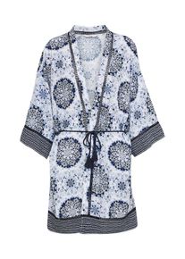 Only, Damen Kimono, Creme / Dunkelblau / Hellgrau