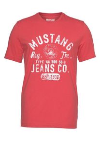 Mustang, Herren T-Shirt, Melone / Weißmeliert