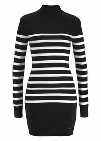 AJC, Damen Strickkleid, Schwarz / Naturwei&szlig;