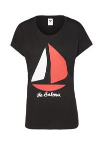 Ezekiel, Damen T-Shirt 'Bateau Dolman', Rot / Schwarz / Weiß