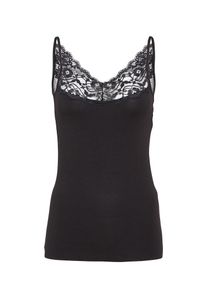 Vila, Damen Top mit Spitze, Schwarz