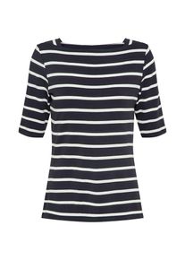 comma, Damen Ringelshirt, Blau / Wei&szlig;