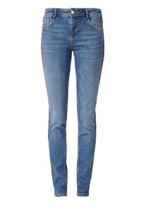 s.Oliver RED LABEL, Damen Jeans, Blue Denim / Rot / Schwarz