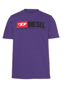 Diesel, Herren T-Shirt 'T Just Division', Dunkellila / Rot / Schwarz / Wei&szlig;
