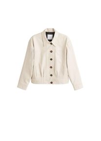 Mango, Damen Lederjacke 'Londres-i', Wei&szlig;meliert