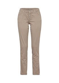 Street One, Damen Regular Hose 'Crissi Mat mix', Dunkelbeige