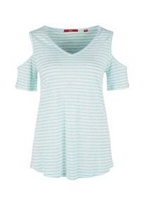 s.Oliver RED LABEL, Damen Ringelshirt, Mint / Wei&szlig;