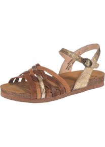 Think!, Damen Sandalen 'Shik', Braun / Goldgelb