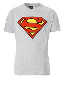 logoshirt, Herren T-Shirt SUPERMAN - LOGO, Gelb / Grau / Graumeliert / Rot