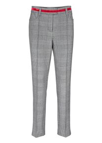 Heine, Damen Hose, Dunkelgrau / Weiß