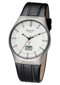 Regent Uhren REGENT, Herren Uhr '11030140', Schwarz / Silber / Weiß