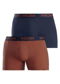 HOM, Herren Boxer 'Metropolis Long Boxer Briefs', Navy / Orange