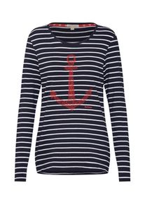 Barbour, Damen Shirt 'Barbour Frinton Tee', Navy / Rot / Weiß