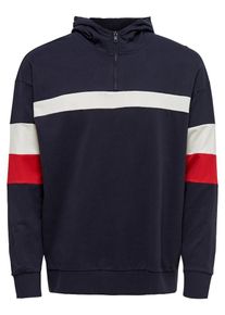 Only & Sons Only & Sons, Herren Baumwoll Sweat Hoodie, Navy / Rot / Wei&szlig;