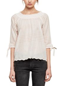 Q/S Designed By, Damen Baumwoll-Bluse, Beige / Rosa