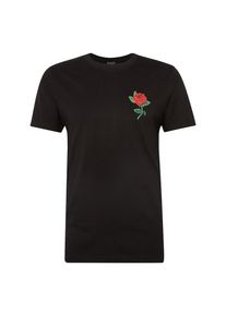 Mister Tee, Herren T-Shirt 'Rose', Grün / Feuerrot / Schwarz