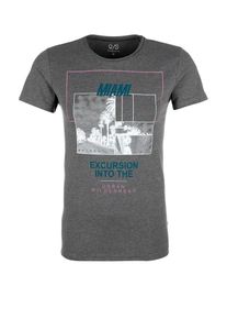 Q/S Designed By, Herren Shirt, Basaltgrau / Petrol / Pink / Weiß