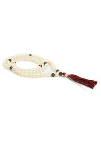 YOGISTAR.COM, Damen Mala-Kette, Burgunder / Perlweiß