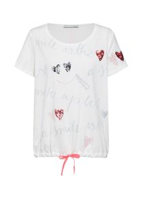 Oui, Damen Shirt, Rot / Silber / Naturwei&szlig;