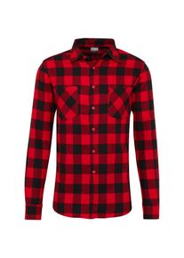 Urban Classics, Herren Hemd 'Checked Flanell', Rot / Schwarz