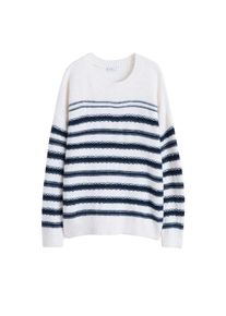 Violeta by Mango, Damen Pullover 'Chess', Nachtblau / Wei&szlig;meliert