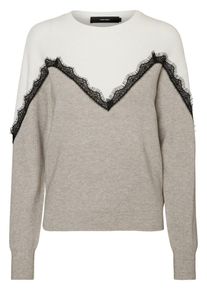 V&eacute;ro Moda VERO MODA, Damen Pullover, Grau / Wei&szlig;