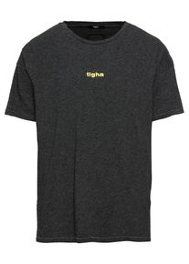 tigha, Herren T-Shirt 'Alby', Limone / Schwarzmeliert