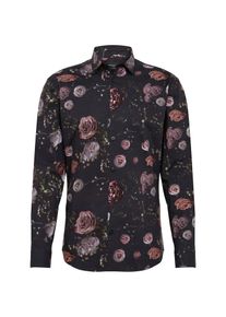 Selected Homme, Herren Hemd 'SLHSLIMROSE SHIRT LS DIGITAL B', Schwarz