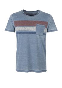 s.Oliver RED LABEL, Herren T-Shirt, Blau / Rauchblau / Rotmeliert / Weiß