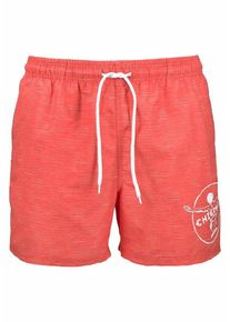 Chiemsee, Herren Badeshorts, Koralle / Wei&szlig;