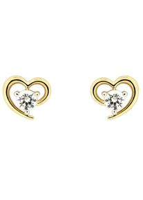 Firetti, Damen Paar Ohrstecker 'Herz', Gold / Silber