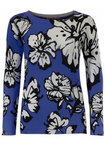 Heine, Damen Druckpullover mit Bludessin, Blau / Schwarz / Wei&szlig;