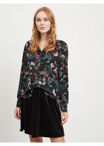 Vila, Damen Bluse, Smaragd / Pink / Schwarz