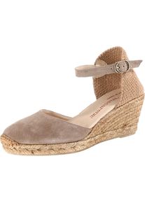 macarena, Damen Keilsandaletten, Dunkelgelb / Taupe