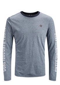 Jack & Jones JACK & JONES, Herren Einfarbiges Regular Fit T-Shirt mit langen Ärmeln, Blau