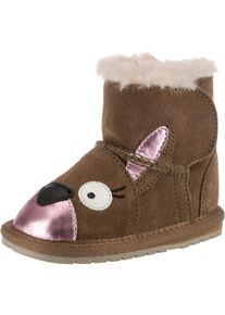 Emu AUSTRALIA, Mädchen Winterstiefel 'KANGA WALKER', Braun / Hellpink / Schwarz / Weiß