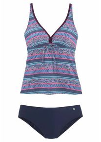 s.Oliver RED LABEL Beachwear, Damen Bügel-Tankini, Blau / Pink