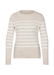GAP, Damen Pullover 'CREW STRIPE', Beige / Wei&szlig;