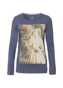 BASEFIELD, Damen Langarmshirt, Blau / Taubenblau