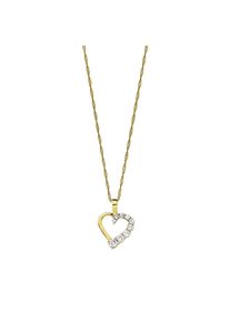 Amor, Damen Kette mit Anhänger 'Herz', Gold / Silber