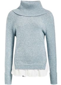 Khujo, Damen Pullover 'SOHEI', Rauchblau / Wei&szlig;