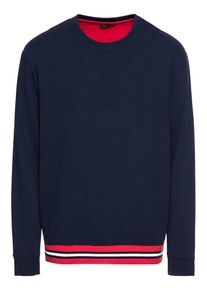 Review, Herren Sweatshirt 'COLOR BLOCK RN', Navy / Rot