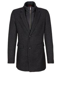 s.Oliver BLACK LABEL, Herren Wollmantel, Schwarz / Wei&szlig;