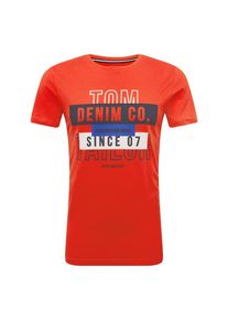 Tom Tailor Denim, Herren Shirt 'NOS T-shirt with print T-Shirt 1/2', Rot
