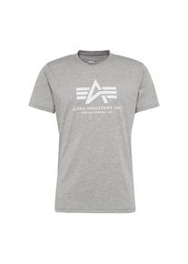 Alpha Industries, Herren Print-Shirt, Graumeliert / Wei&szlig;