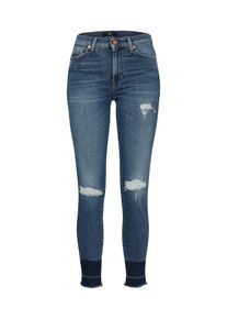 7 For All Mankind, Damen Jeans 'HW SKINNY CROP UNROLLED SLIM', Blue Denim