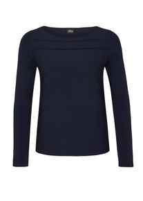 s.Oliver BLACK LABEL, Damen Pullover mit Crochet-Einsätzen, Marine