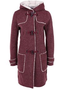 s.Oliver RED LABEL, Damen Melierter Sweat-Mantel mit Plüsch, Rotviolett