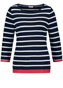 Gerry Weber, Damen Pullover, Ecru / Navy / Kirschrot